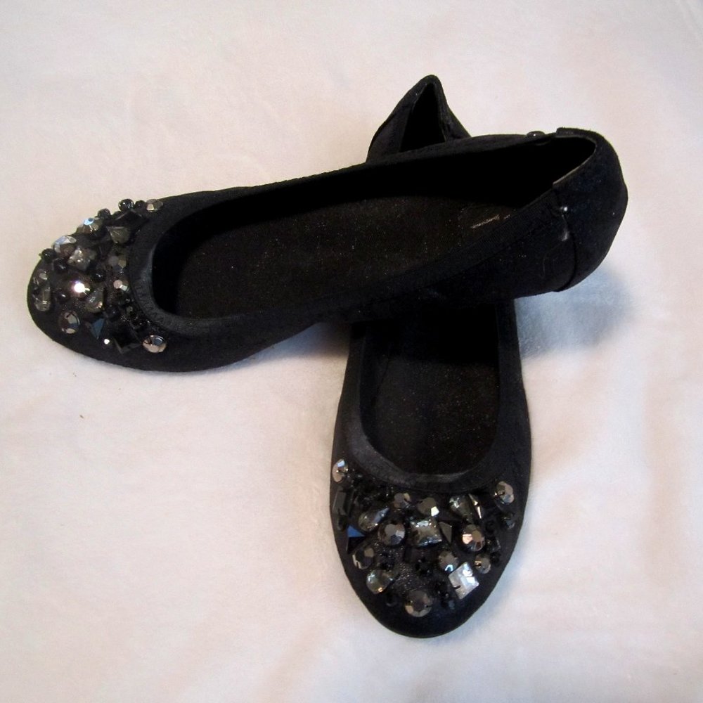 Simply Vera Vera Wang Black Beaded Flats 9M EUC